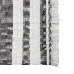 5' X 7' Dark Gray Striped Handmade Indoor Outdoor Area Rug