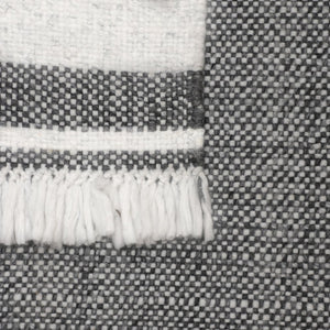 5' X 7' Dark Gray Striped Handmade Indoor Outdoor Area Rug