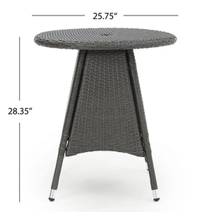 Outdoor Rattan Bistrotable With Surface Round - Gray by Couch.com