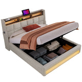 Upholstered Platform Bed With A Hydraulic Storage System, LED And USB Charging (Without Mattress) by Couch.com