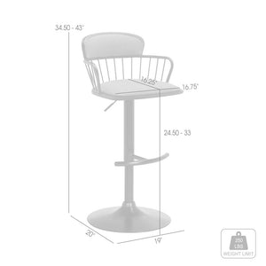 Blue and Black Fabric with Metal Swivel Low Back Adjustable Height Bar Chair