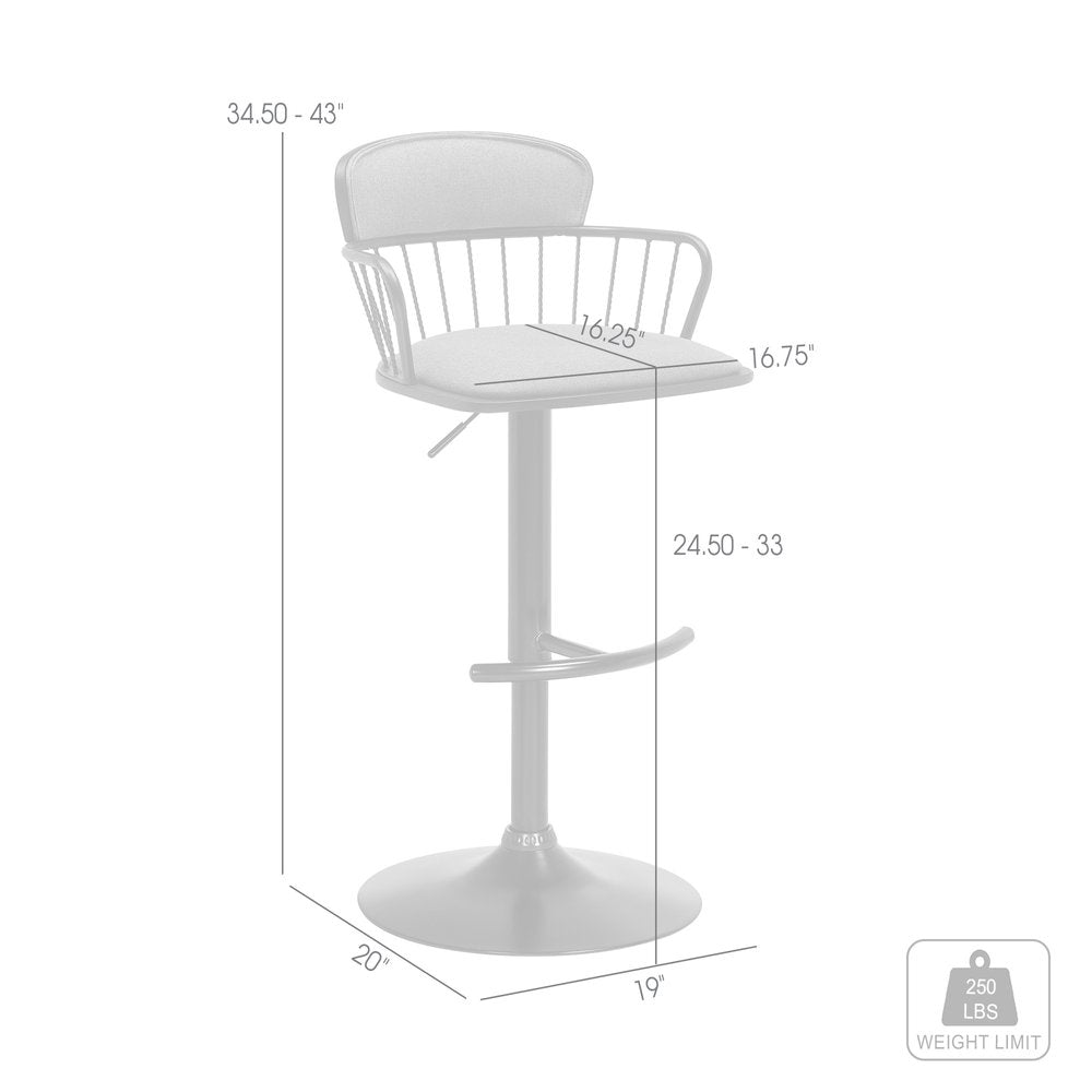 Blue and Black Fabric with Metal Swivel Low Back Adjustable Height Bar Chair