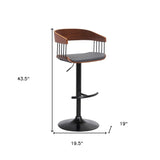 Gray and Black Faux Leather with Metal Swivel Adjustable Height Bar Chair
