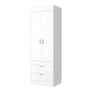 23" White Wood Two Drawer Dresser