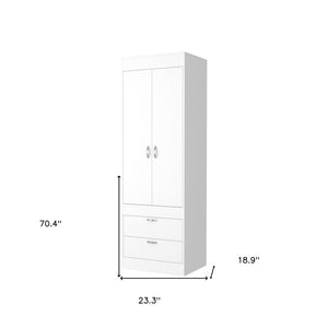23" White Wood Two Drawer Dresser