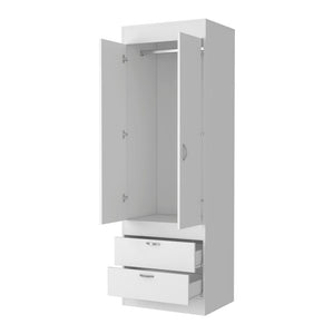 23" White Wood Two Drawer Dresser