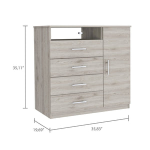 36" Light Gray Four Drawer Dresser