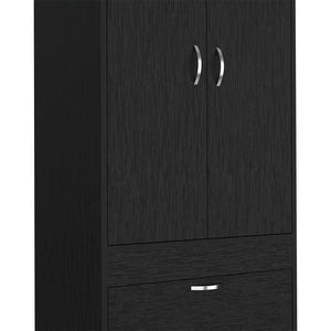 23" Black Wood Two Drawer Dresser