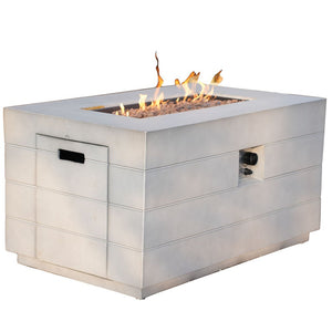 28" Gray Aluminum Natural gas Rectangular Fire pit table With Cover