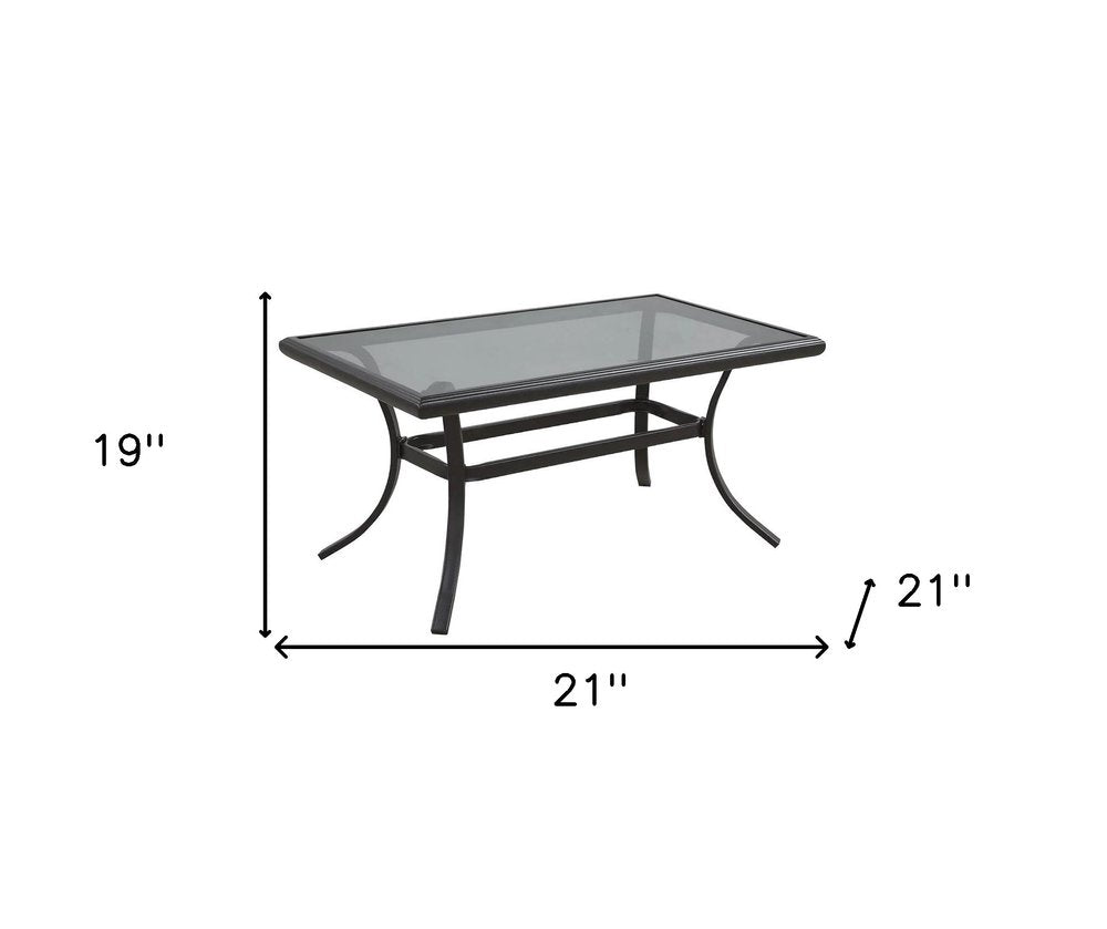 21" Black Metal Outdoor Coffee Table