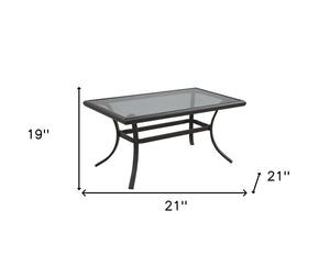 21" Black Metal Outdoor Coffee Table