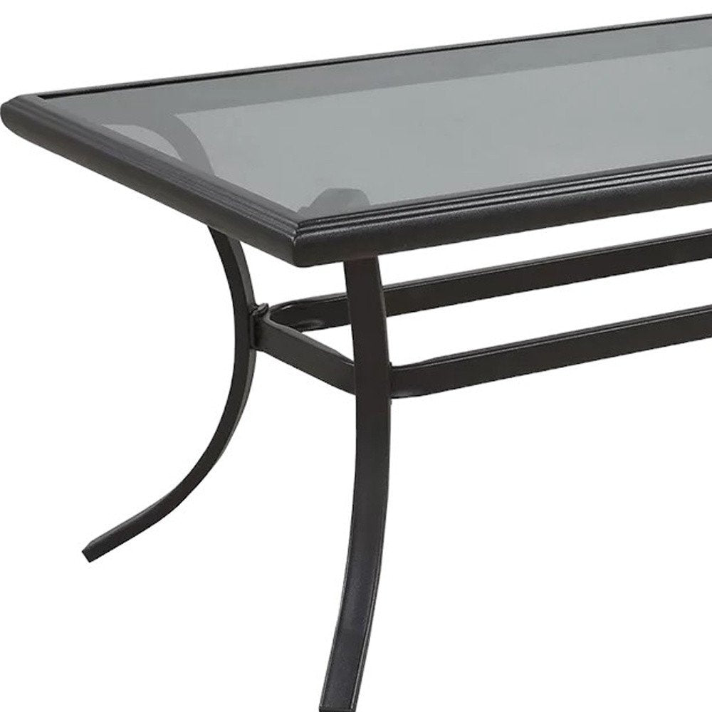 21" Black Metal Outdoor Coffee Table