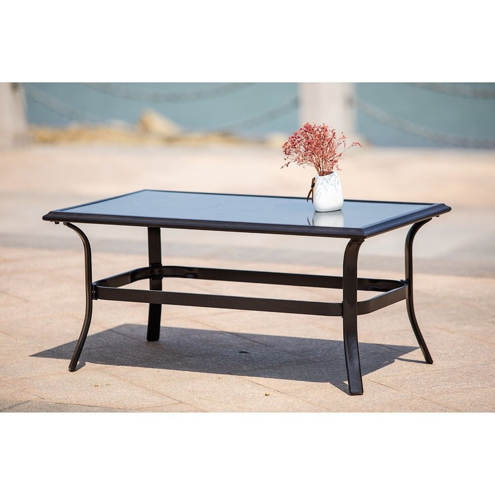 21" Black Metal Outdoor Coffee Table