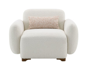 Darius - Boucle Accent Chair With 1 Toss Pillow - Beige by Couch.com