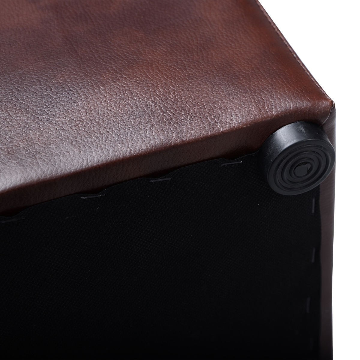 Foldable Cube Ottoman Pouffe Storage Seat-Black