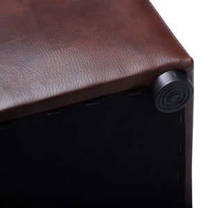 Foldable Cube Ottoman Pouffe Storage Seat-Black