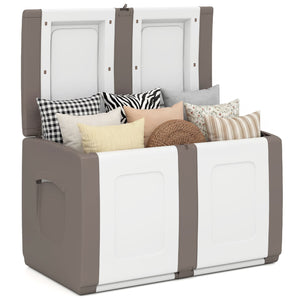 53 Gallon Patio Container with Lockable Lid  for Packages and Garden-Beige