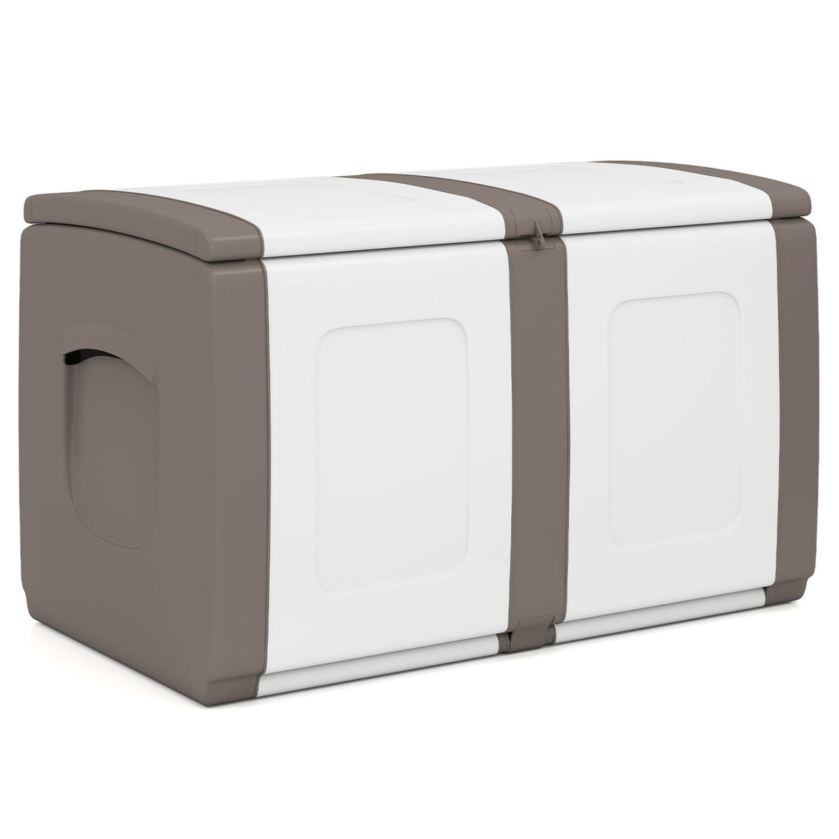 53 Gallon Patio Container with Lockable Lid  for Packages and Garden-Beige