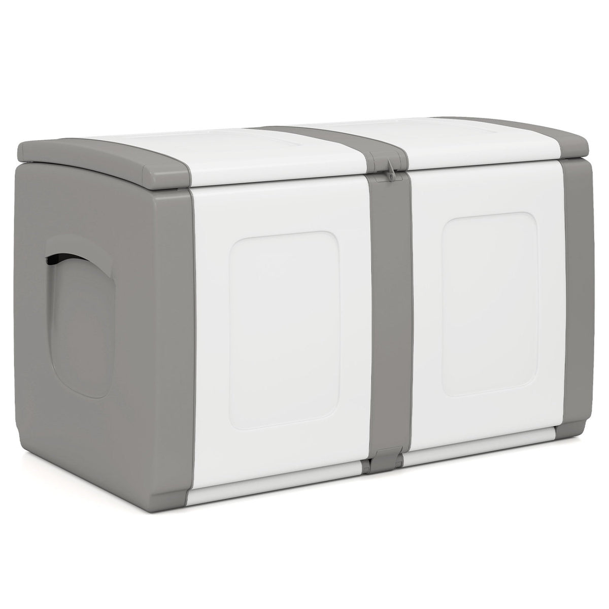 53 Gallon Patio Container with Lockable Lid  for Packages and Garden-Gray