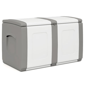 53 Gallon Patio Container with Lockable Lid  for Packages and Garden-Gray