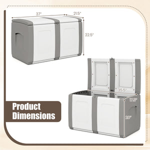 53 Gallon Patio Container with Lockable Lid  for Packages and Garden-Gray