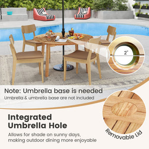 53 Inch Outdoor Acacia Wood Dining Table for 4-6 People