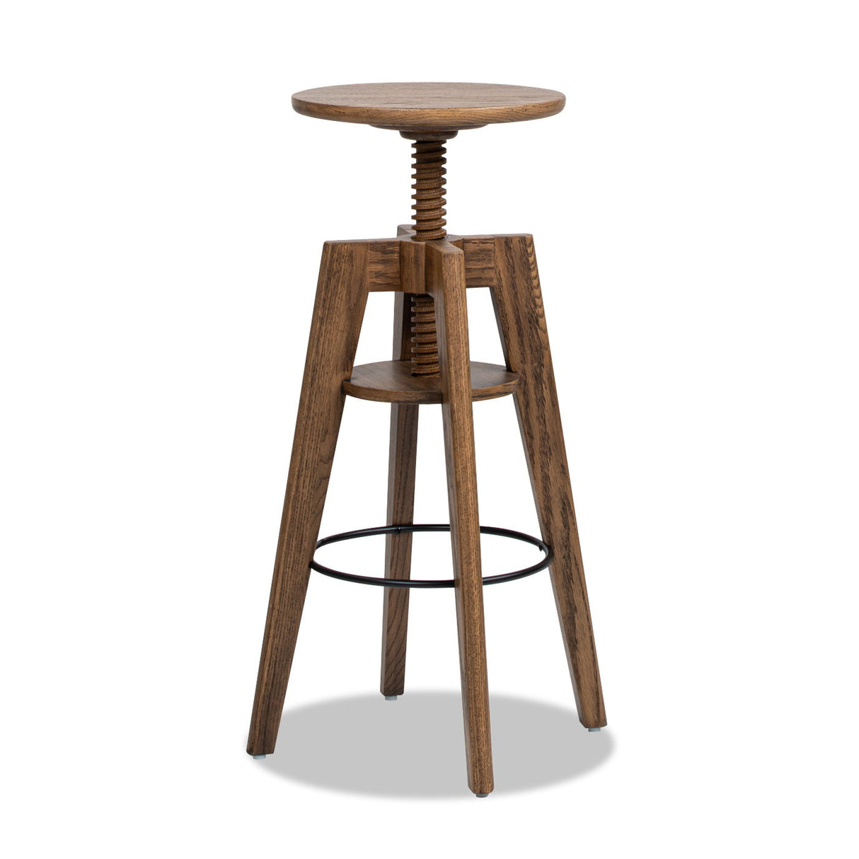 Couch.com Spencer Minimalist Oak Adjustable Bar Counter Stool Walnut Brown Oak, Adjustable, Durable Design, Weather-Resistant, Wood Construction, Light Brown Finish by Couch.com