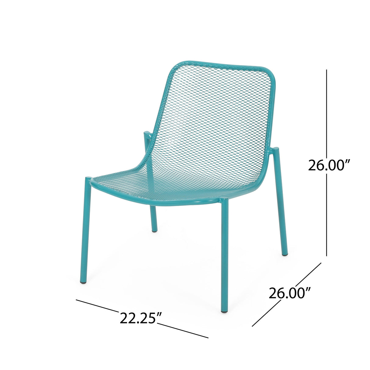 Outdoor Iron Chair With Mesh Design - Teal by Couch.com