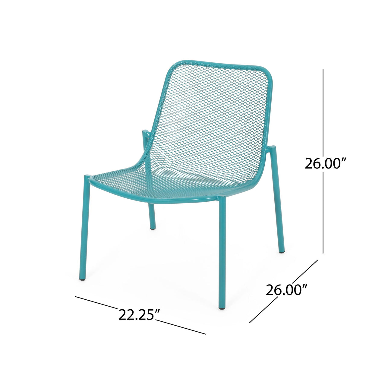 Outdoor Iron Chair With Mesh Design - Teal by Couch.com