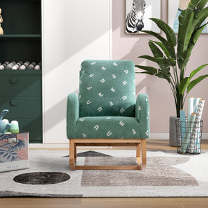 Modern Accent Rocker Armchair With Side Pocket, Upholstered High Back by Couch.com