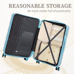 HIFINE Tourist 3-Piece ABS Spinner Wheel Luggage Set (Blue)