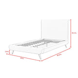 Charcoal Solid Wood Twin Upholstered Linen Bed