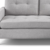87" Light Gray Polyester Blend Sofa With Ottoman With Natural Legs