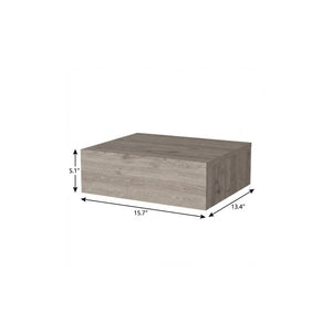 16" Gray Wood One Drawer Floating Nightstand