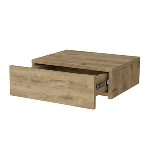 16" Beige Wood One Drawer Floating Nightstand