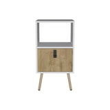 22" White One Drawer Faux Wood Nightstand