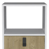 22" White One Drawer Faux Wood Nightstand