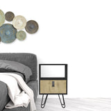 23" Black Wood One Drawer Nightstand