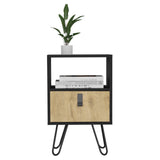 23" Black Wood One Drawer Nightstand