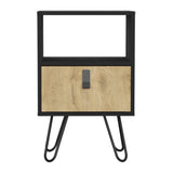 23" Black Wood One Drawer Nightstand