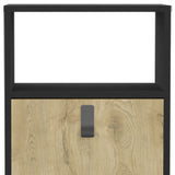 23" Black Wood One Drawer Nightstand