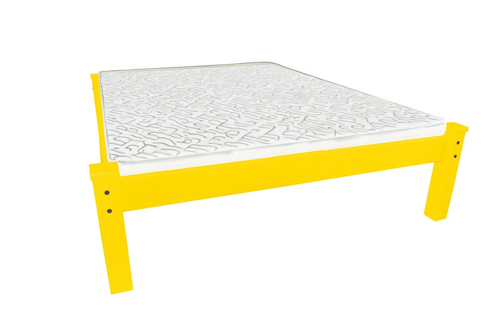 Canary Yellow Solid Wood Twin Bed Frame