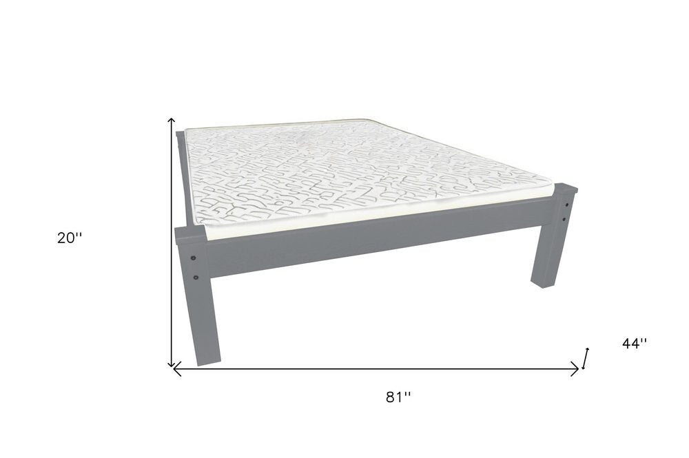 Gray Solid Wood Twin Bed Frame