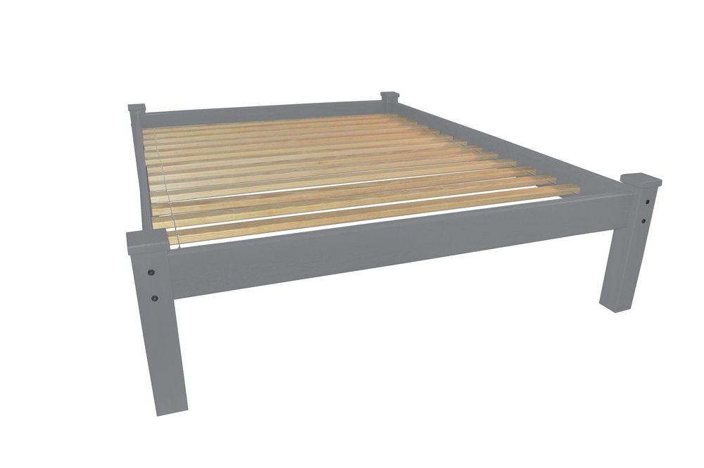 Gray Solid Wood Twin Bed Frame