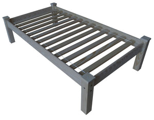 Gray Solid Wood Twin Bed Frame