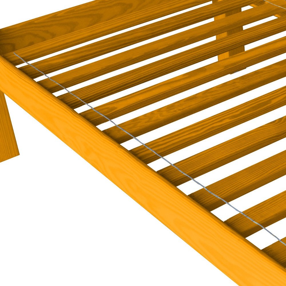 Yellow Solid Wood Twin Bed Frame
