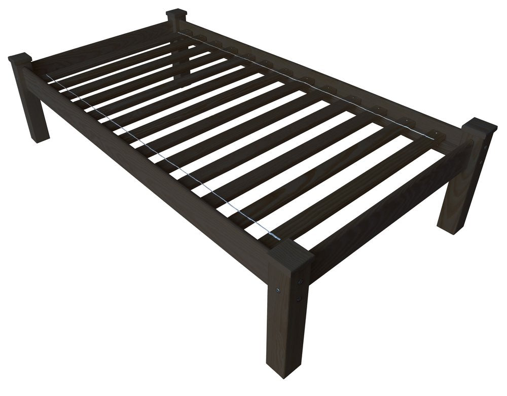 Dark Brown Solid Wood Twin Bed Frame