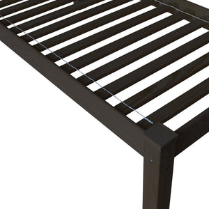 Dark Brown Solid Wood Twin Bed Frame