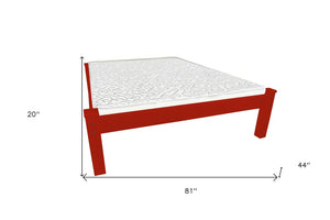 Red Solid Wood Twin Bed Frame