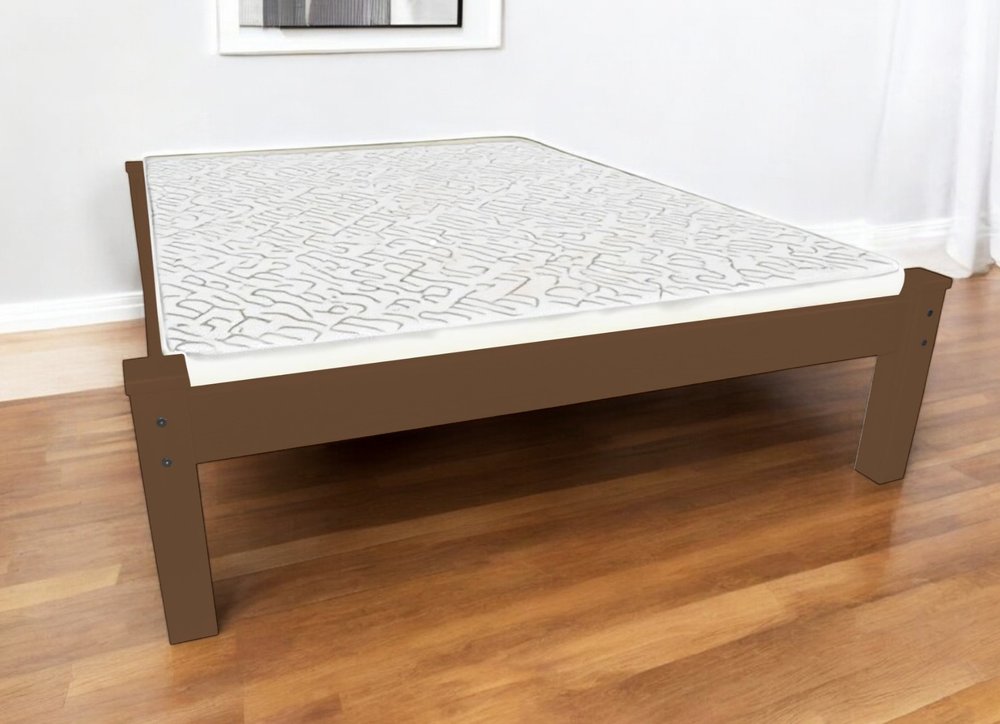 Brown Solid Wood Full Bed Frame